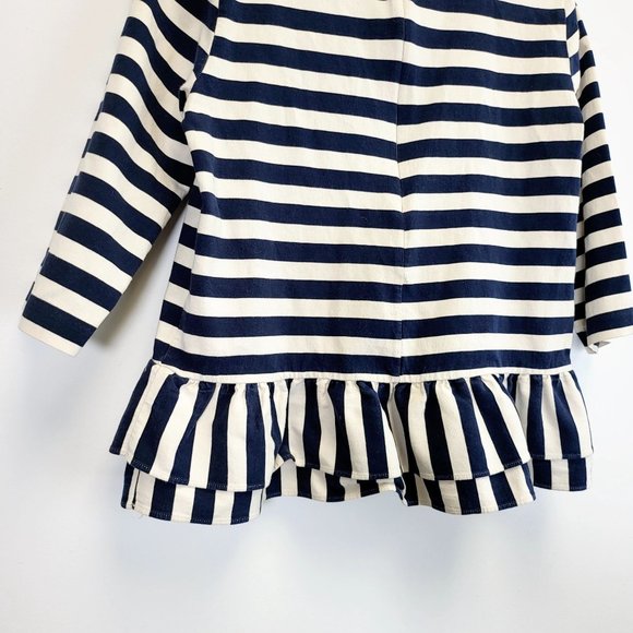 J. CREW Women's Ivory White Navy Striped Peplum Top MEDIUM Asymmetrical Cotton - Picture 8 of 11